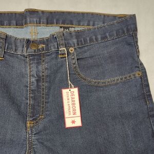NEW Dearborn Denim Mens Slim Straight Dark Blue Wash Mens Jeans Size 34